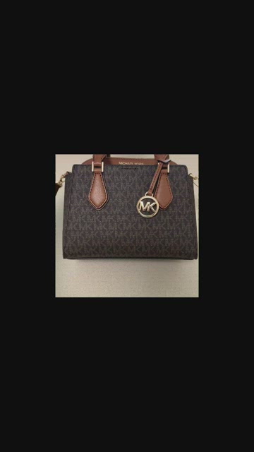 12810 MICHAEL KORS Daria Small 2in1 Satchel LOGO BROWN