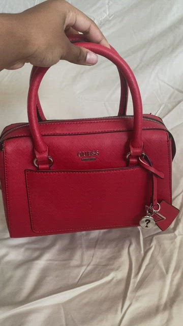 Vintage Cherry Red Nylon Guess Bag 🍒 cute lil nylon... - Depop