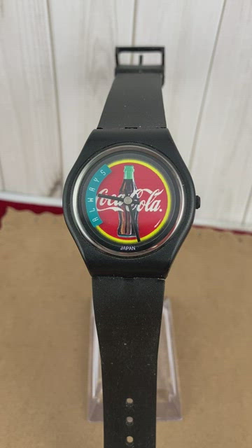 Vintage Very Cool Rotating Always Coca Cola Watch Vintage Coca Cola Hibiscus Watch- Swiss Made by Swatch  main image 4