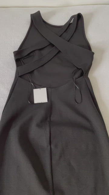 striped fitted dress TASHA DRESS Black STRIPE / M main image 1