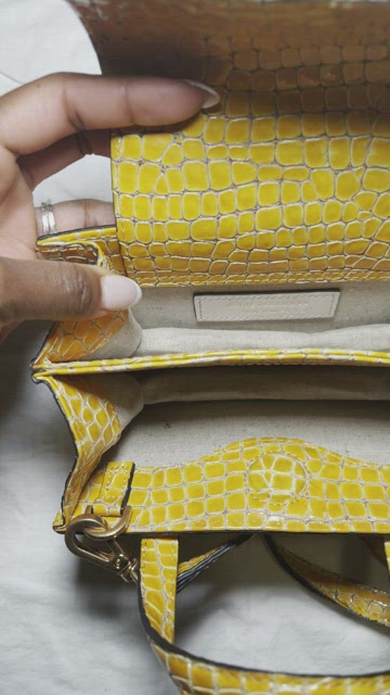 Shiny Croc Square Mini Bag by Marge Sherwood for $40