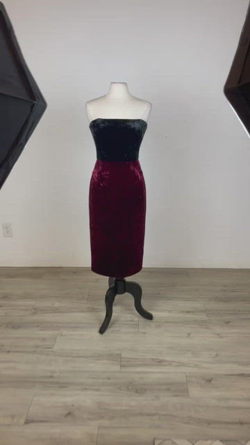black halo red velvet dress Black Halo by Laurel Berman 'Ryland' Red Velvet Long Holiday Gown Size 0 XS  $525