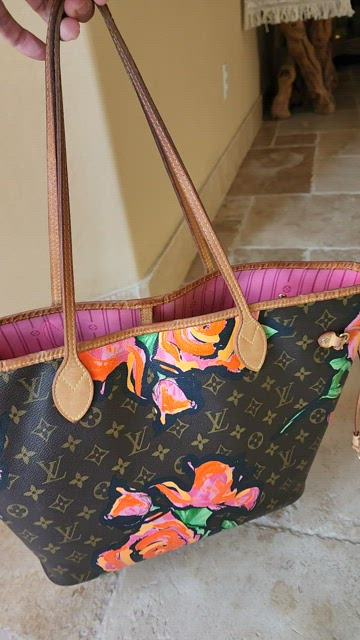 Stephen Sprouse x Louis Vuitton Monogram Canvas Roses Neverfull MM  QJB0BJ3Q0A317
