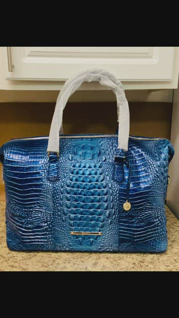 Brahmin Vista Blue Ombre Melbourne Leather Weekender &Katie Shoulder  Handbag-NWT