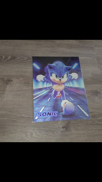 Sonic the Hedgehog-Sonic- 3D Poster 3DLenticular Effect-3 Images In One