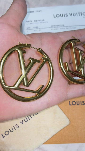 Louis Vuitton Louise Hoop GM Earrings - Brass Hoop, Earrings
