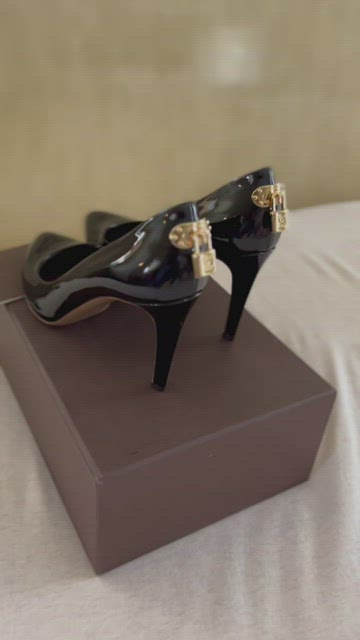 Louis Vuitton, Shoes, Louis Vuitton Black Padlock Iconic Lv Heels Pumps