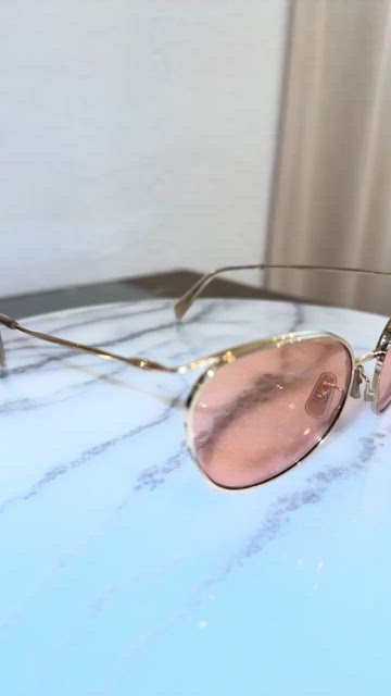CELINE CL40136U GOLD/ROSE PINK GOLD LENS AVIATOR SUNGLASSES Celine Aviator Sunglasses in Pink | Lyst main image 4