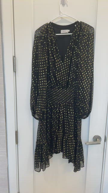 alc black and gold dress Midi dress