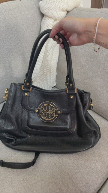 Tory Burch | Bags | Tory Burch Vintage Black Logo Leather