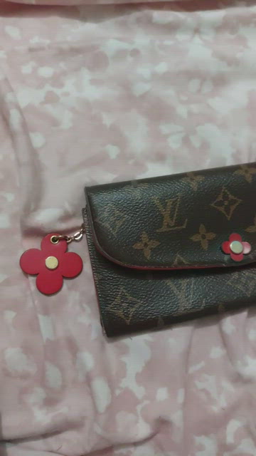 Louis Vuitton, Bags, Rarelv Emilie Wallet Monogram Bloom Flower Wallet  Rouge Louis Vuitton