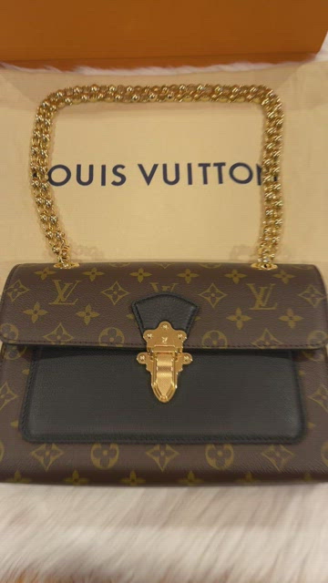 Louis Vuitton, Bags, Louis Vuitton Victoire Black Brown Monogram Chain  Shoulder Bag