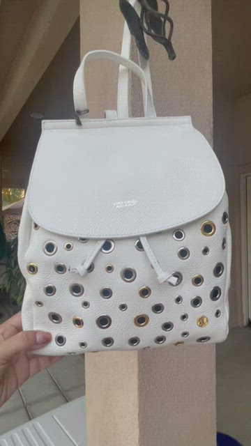 Anna Virgili White Leather Backpack New Women main image 3