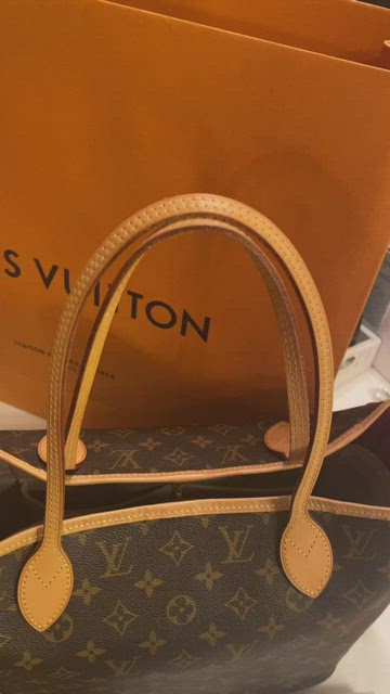 Louis Vuitton Orange Monogram Giant Crafty Neverfull MM Cloth ref