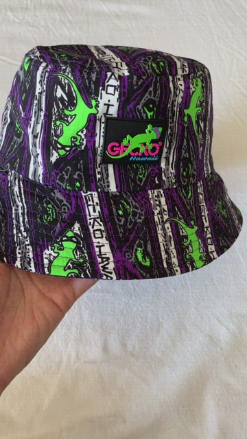 Gecko Multi Purple Bucket Hat