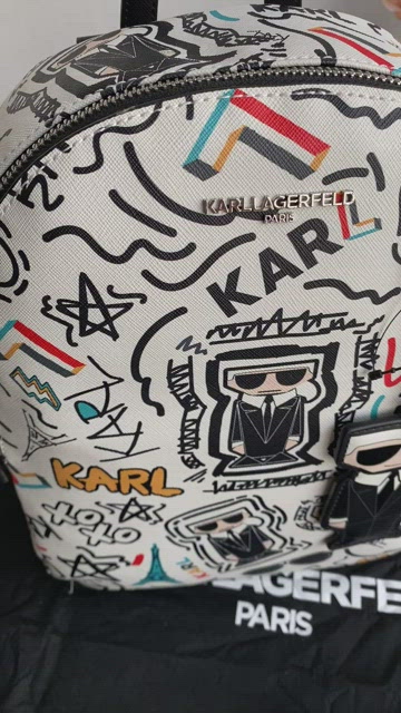 Karl Lagerfeld Adele Graffiti In Paris Backpack Purse