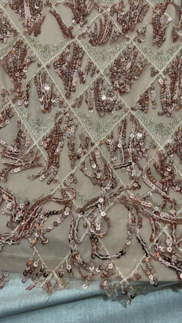 Pretty little thing long dangle sequin spaghetti strap rose gold dress
