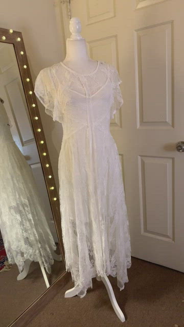 chinese dress ladies Lilianna Cotton Lace Midi Dress  SIMKHAI