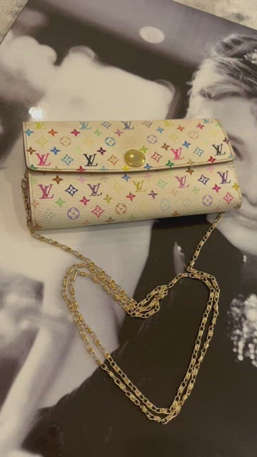 Authentic Louis Vuitton Multicolor Sarah long wallet On chain WOC