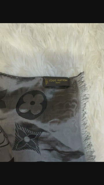 Louis Vuitton, Accessories, 0 Authentic Louis Vuitton Chle Monogram St  Petersburg Stole Black Gray