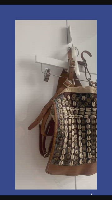 FREE PEOPLE Leather Canvas Cowrie Shells Beaded Backpack Bag Ivory/Brown 63659b6258083d37e3bb2fa2.jpg main image 2