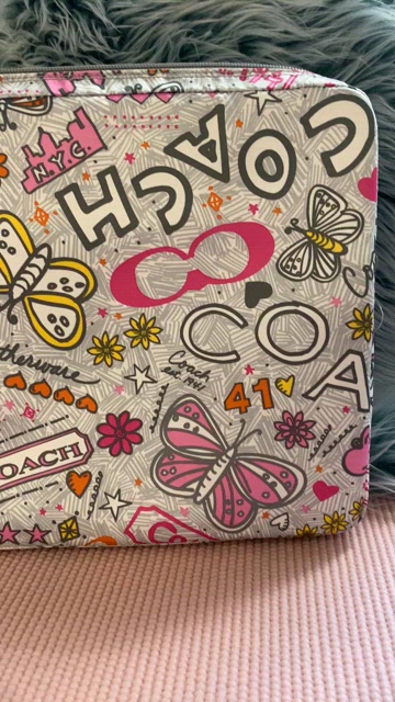 Authentic Coach Poppy factory Graffiti Butterfly Soft Laptop Case.