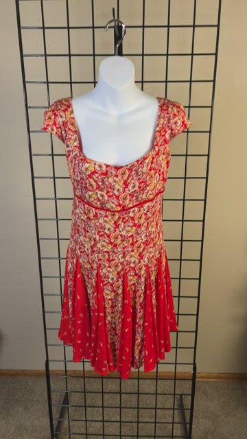 free people ponderosa mini dress Free People Ponderosa Mini Dress Flippy Skirt Strawberry Floral Sz XS