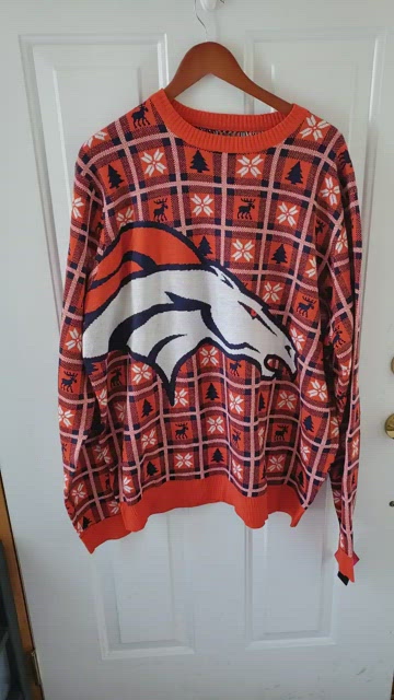 NFL Denver Broncos One Too Many Light Up Sweater, Medium