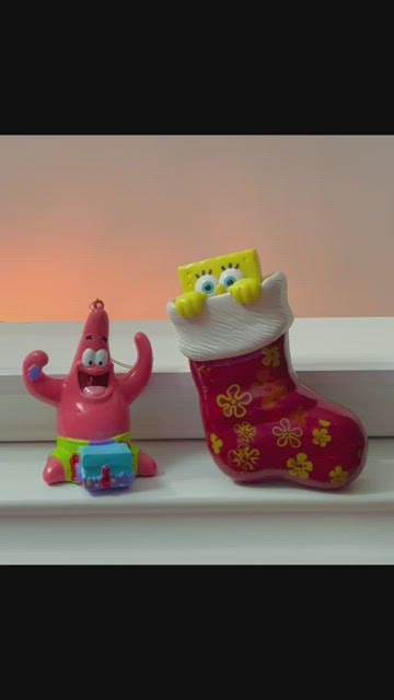 Mini merry Christmas SpongeBob stocking ornament