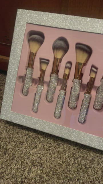 Glitz and glamour rare diamond 28 piece high quality make up brush set Silver