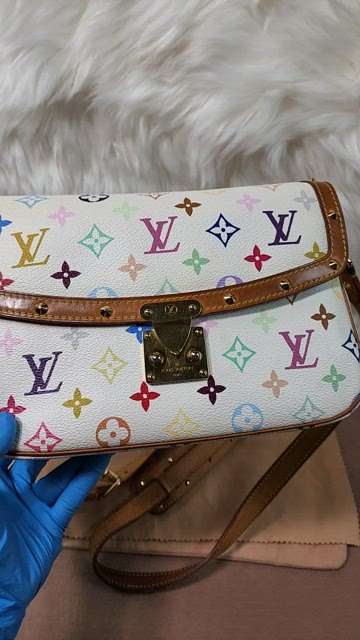 used Pre-owned Louis Vuitton Louis Vuitton Multicolor Sologne Shoulder Bag Pochette Bron White M92661 (Good), Adult Unisex, Size: (HxWxD): 20cm x