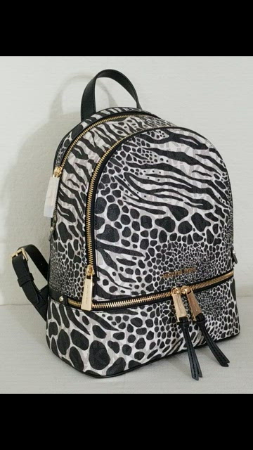 NWT AUTHENTIC MICHAEL KORS RHEA ZIP ZEBRA shops PRINT MEDIUM BACKPACK-$328