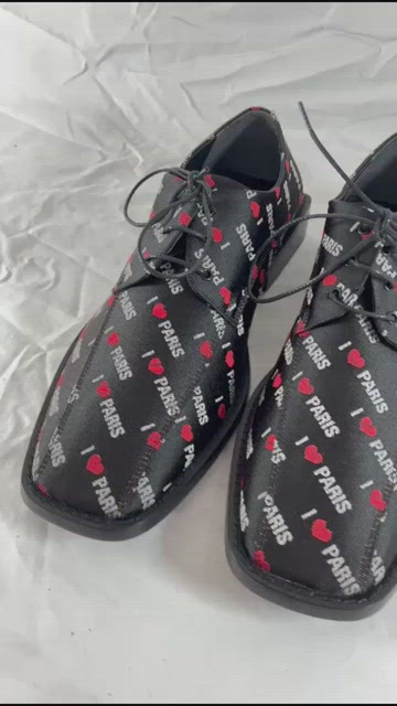BALENCIAGA I Love Paris Men\'s Black Canvas Laces Up Marked as 42 9US s-l1200.jpg main image 4