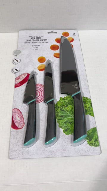 Core Kitchen 6-Piece Knife Set With Protective Sheathes, 5-Inch