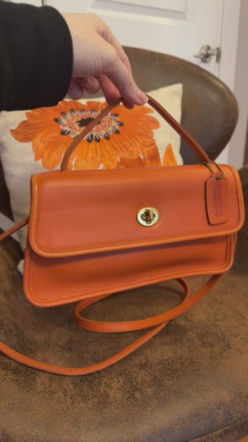 Tangerine Leather Coach Bag – OMNIA