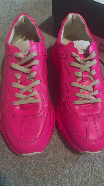 Gucci Hot pink iridescent sneakers size 8 men’s women’s 10 Gucci Pink Jumbo GG Velvet and Mesh Flashtrek Sneakers Size  main image 4