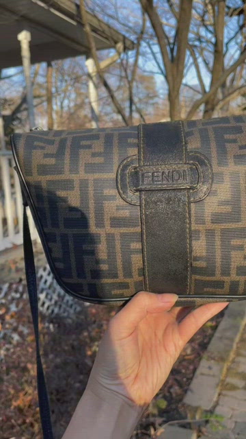 Fendi, Bags, Fendi Zucchino Mini Pochette Handbag