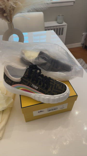 Fendi, Shoes, Brand New Fendi Ff Jacquard Rainbow Lowtop Sneakerssize  37eu Us 7b