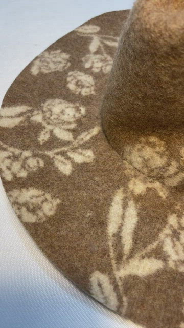 Zara HAT Wool Blend embellished floral wide brim bucket brown hat Zara | Accessories | 38 Zara Tan Brown Wide Brim Floral Wool  main image 3