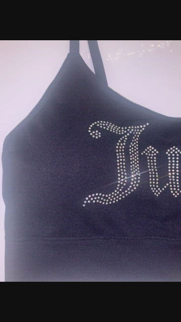 Juicy Couture White Sports Bra With Rhinestones And Padded Size