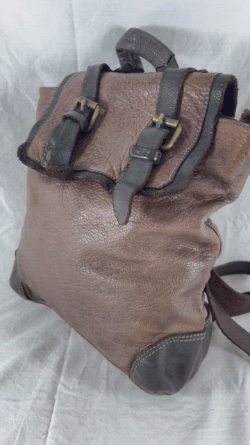ORIGI Great Authentic Vintage Two tones Brown Leather Rugged Backpack Bag ORIGI Great Authentic Vintage Two tones Brown Leather Rugged  main image 3