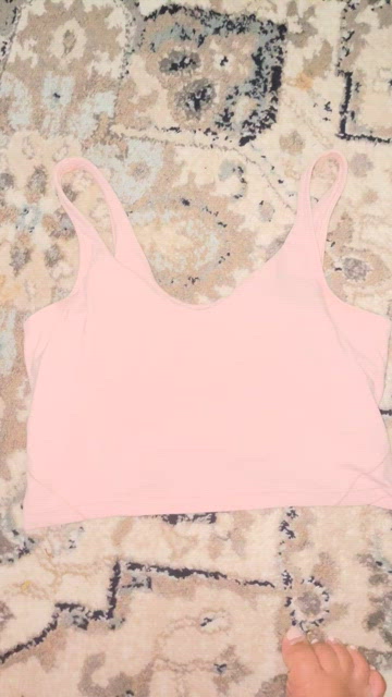 Lululemon Close the Distance Perforated Pink Taupe Tank Size 6