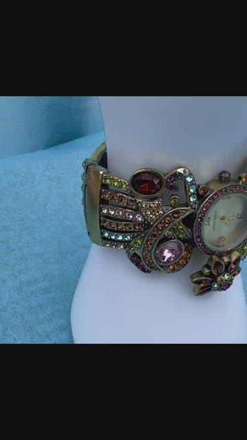 Heidi Daus Crystal Flower Garden Watch NEW Heidi Daus Watch Flowers, Leaves Rose Color Swarovski  main image 4