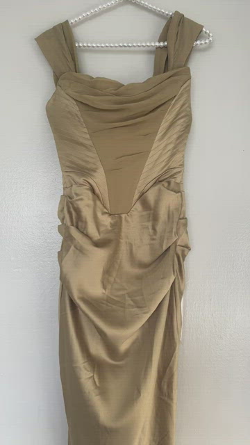 natalya corset off the shoulder satin midi dress House Of CB Natalya Corset Off the Shoulder