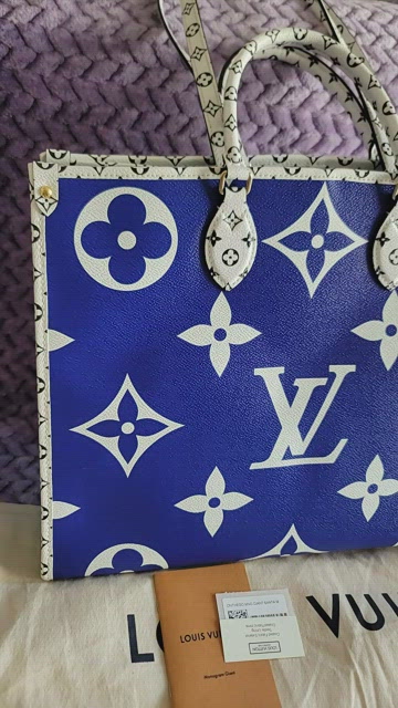 Louis Vuitton Blue Monogram, Red, And White Coated Canvas Royal