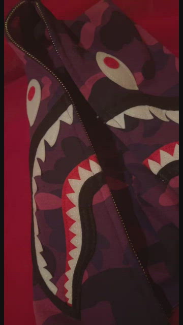 Bape Color Camo Separate Shark Full Zip Hoodie Red/Purple