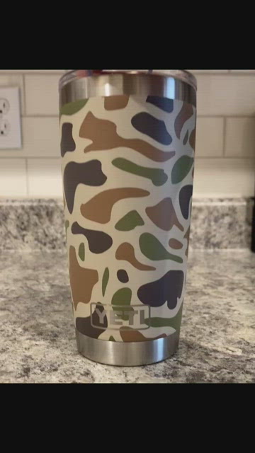 360 Digital Camo Laser Engraved on a 20oz Yeti Tumbler With Magslide Lid.  Dishwasher Safe. These Are NOT Stickers or Vinyl Decals 