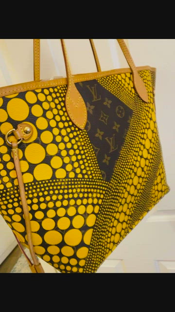 Louis Vuitton, Bags, Louis Vuitton Limited Edition Yayoi Kusama Yellow  Monogram Waves Neverfull