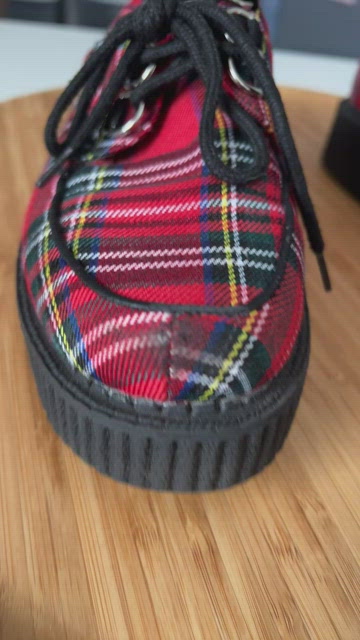  T.U.K. Shoes T2264 Unisex-Adult Creepers, Red Tartan Anarchic  Creeper - US: Mens 4 / Womens 6 / Red/Fabric