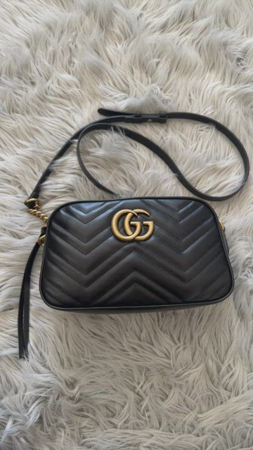 Shop GUCCI GG Marmont GG Marmont small shoulder bag (447632 DTD1T 9022) by  Eretico